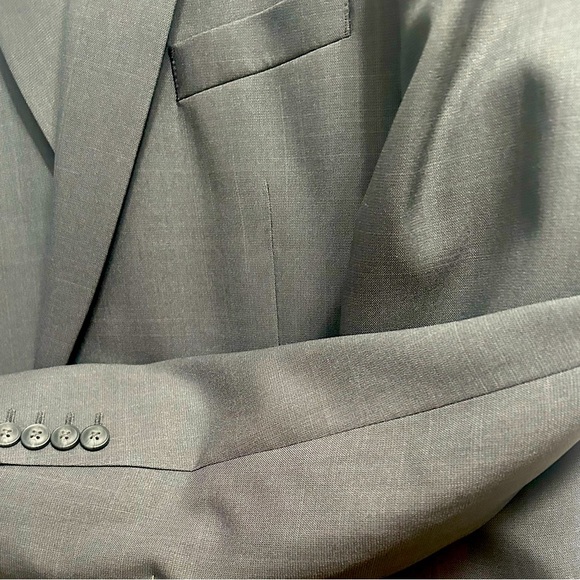 Haggar, tailored fit, travel Performance Stria Suit Jacket, dark Heather gray - Picture 3 of 8